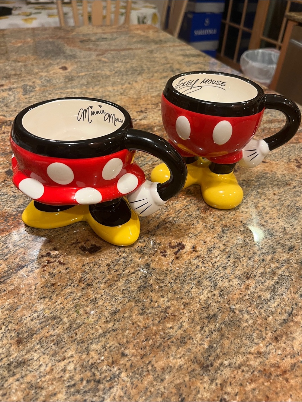 Minnie & Mickey Mouse Ceramic Character Mugs - Red, Yellow, Black